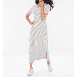 Chico’s Stripe Tee Cuff Detail MIDI Dress